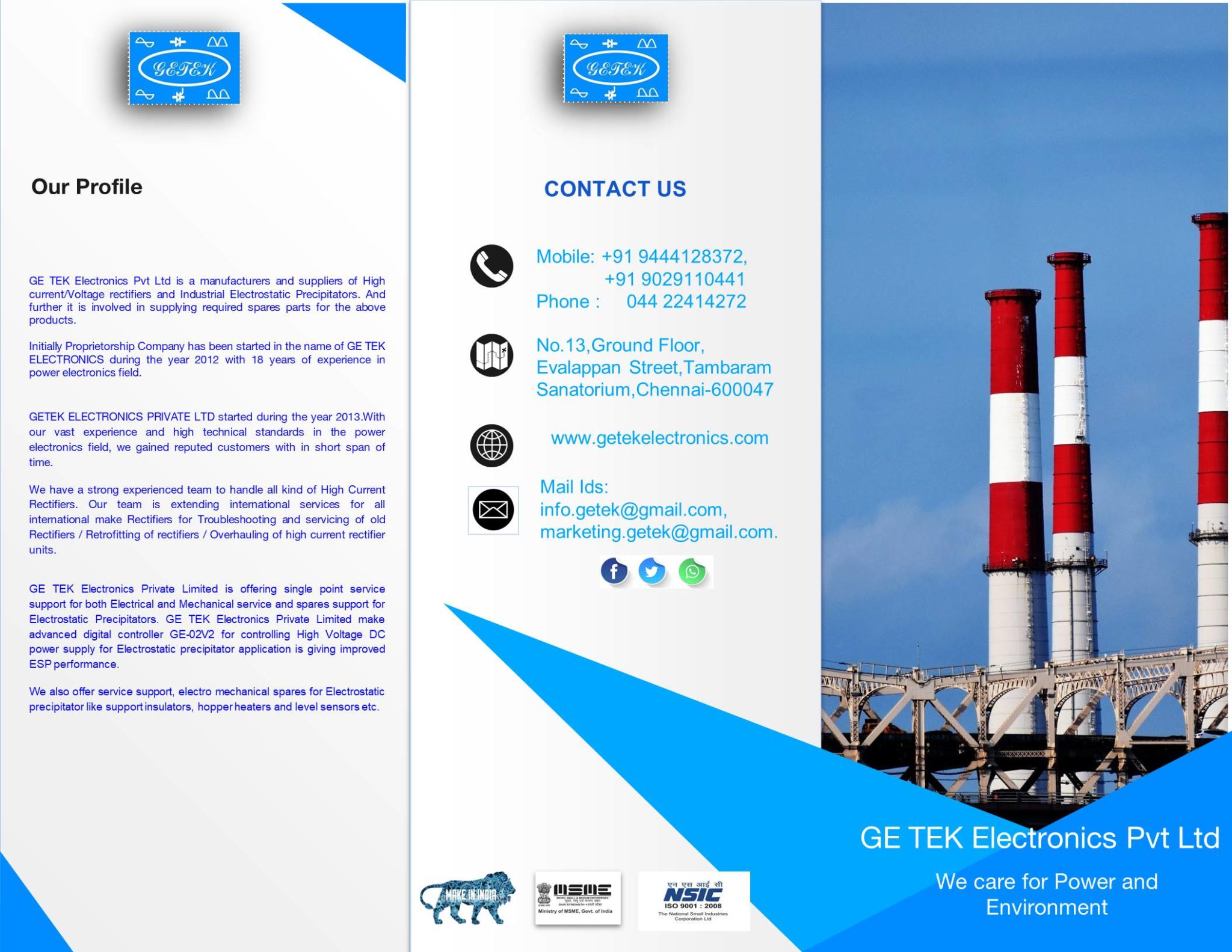 GE TEK ELECTRONICS PRIVATE LIMITED – We care for Power and Environment